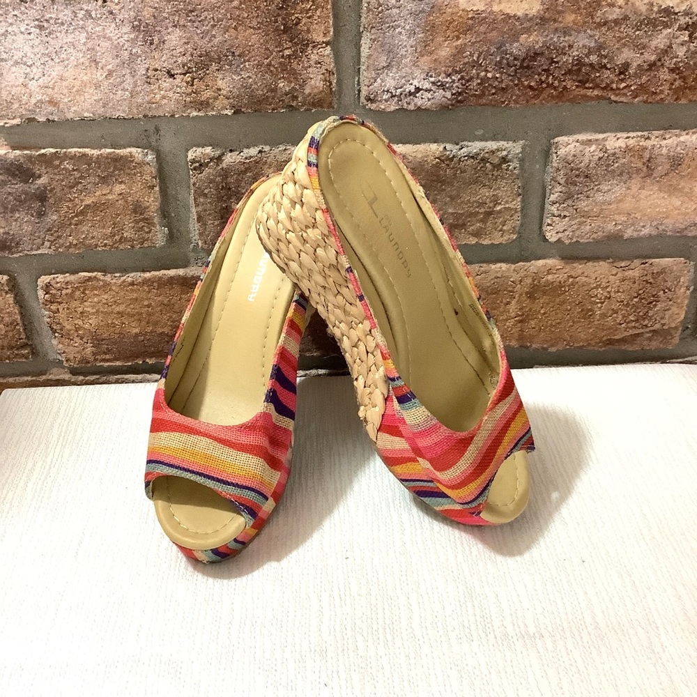 CL by LAUNDRY “Date Night” Mule Rainbow -Striped Shoes